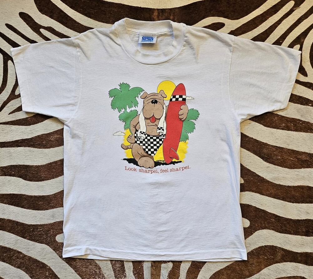 Vintage Rare Jim Benton 1988 T Shirt Look sharpei, feel sharpei. Sz L